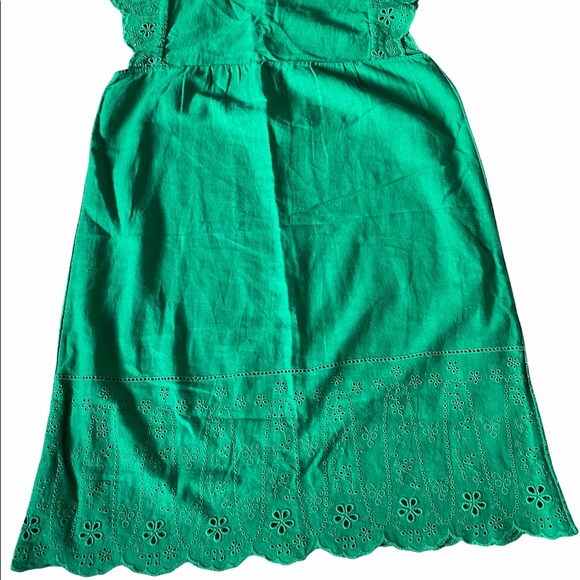 Old Navy Medium Green Linen Eyelet Dress - Picture 3 of 11
